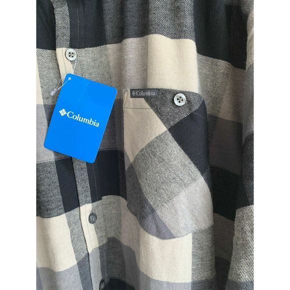 Columbia Men's Size 2XL Log Hopper Flannel Long Sleeve Shirt Black Plaid - Picture 7 of 7